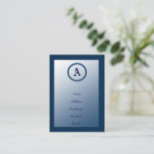 Cartes de visite Monogrammes bleus personnalisable (Debout devant)