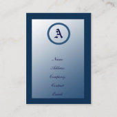 Cartes de visite Monogrammes bleus personnalisable (Devant)