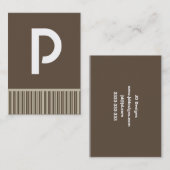 Cartes de visite Monogrammes Brown personnalisable (Devant / Derrière)