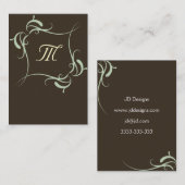 Cartes de visite Monogrammes Brown personnalisable (Devant / Derrière)