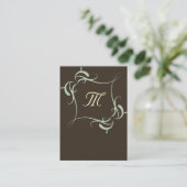 Cartes de visite Monogrammes Brown personnalisable (Debout devant)