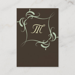 Cartes de visite Monogrammes Brown personnalisable