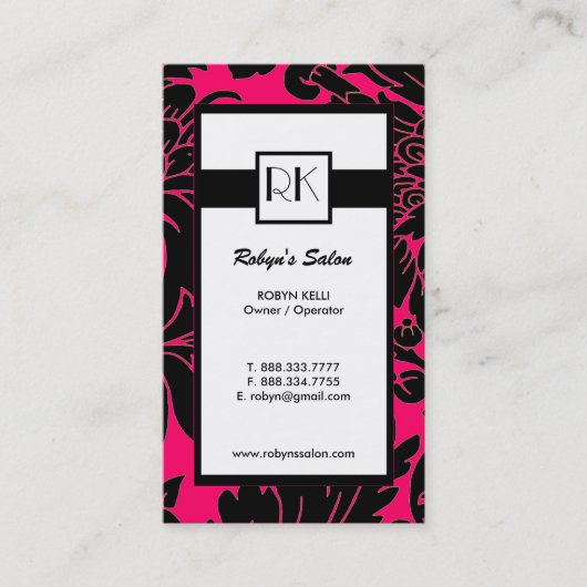 Cartes de visite monogrammes élégants (Devant)