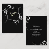 Cartes de visite Monogrammes noirs et blancs perso (Devant / Derrière)