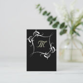 Cartes de visite Monogrammes noirs et blancs perso (Debout devant)
