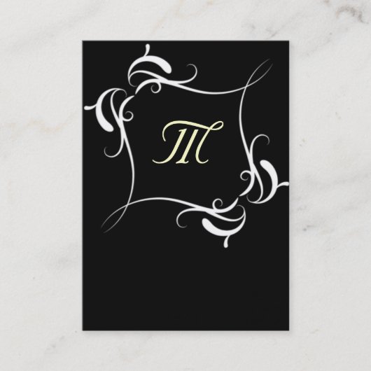 Cartes de visite Monogrammes noirs et blancs perso (Devant)