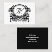 Cartes de visite Monogrammes noirs et blancs perso (Devant / Derrière)