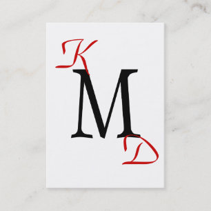 Cartes de visite Monogrammes noirs et rouges perso