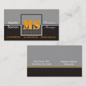 Cartes de visite Monogrammes rétro (Devant / Derrière)