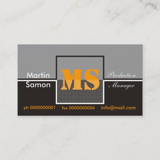 Cartes de visite Monogrammes rétro (Devant)