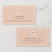 Cartes de visite moraux de dentiste de coeur de (Devant / Derrière)