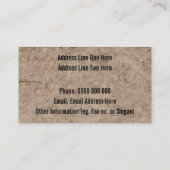 Cartes de visite moulus boueux de coutume d'image (Dos)