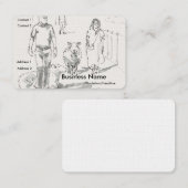 Cartes de visite Mouton avec gens Dessin (Devant / Derrière)