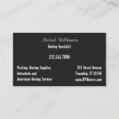 Cartes de visite Moving Truck Blue Movers (Dos)