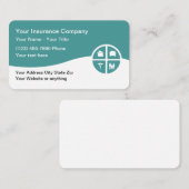 Cartes de visite multi-lignes d'agent d'assurance (Devant / Derrière)