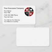 Cartes de visite multi-lignes d'agent d'assurance (Devant / Derrière)