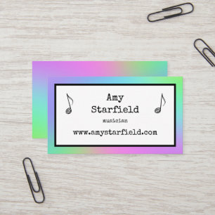 Cartes de visite musiciens colorés