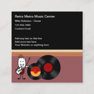 Cartes de visite musique rétro cool Vinyle