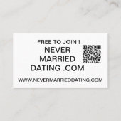 Cartes de visite Never Married Dating . Com (Dos)