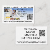 Cartes de visite Never Married Dating . Com (Devant / Derrière)