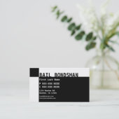 Cartes de visite noir blanc Bail Bondsman (Debout devant)