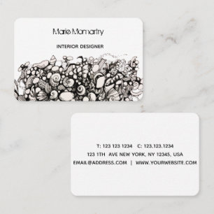 Cartes de visite noir et blanc Coquillages