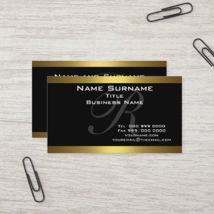 Cartes de visite noir et or Monogram