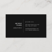 Cartes de visite noire moderne avec confettis mult (Dos)