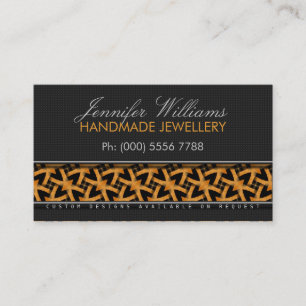 Cartes de visite noires élégantes Tribal Batik Ora