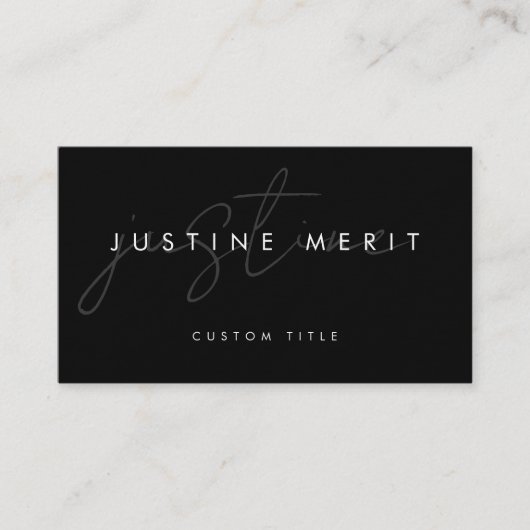 Cartes de visite noires et blanches simples modern (Devant)