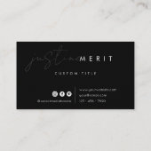 Cartes de visite noires et blanches simples modern (Dos)