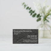 Cartes de visite noires pour services de construct (Debout devant)