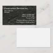 Cartes de visite noires pour services de construct (Devant / Derrière)
