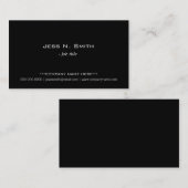 Cartes de visite noires simples, cool et élégantes (Devant / Derrière)
