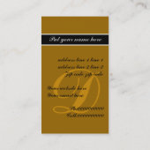 Cartes de visite noirs brun monogramme exceptionne (Dos)