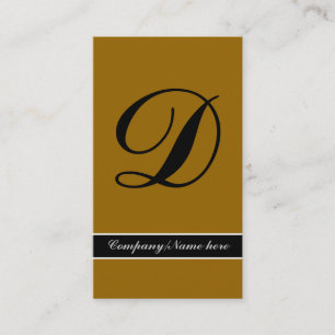 Cartes de visite noirs brun monogramme exceptionne