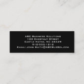 Cartes de visite noirs de ligne mince professionne (Dos)