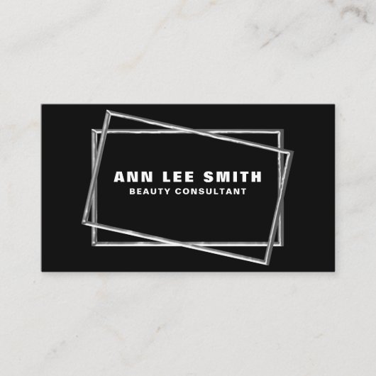 Cartes de visite noirs de luxe - Gold/Silver Foil! (Devant)