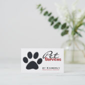 Cartes de visite noirs de toilettage d'animal (Debout devant)