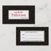 Cartes de visite noirs élégants de rendez-vous de (Devant / Derrière)