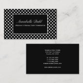 Cartes de visite noirs et blancs chics de point de (Devant / Derrière)