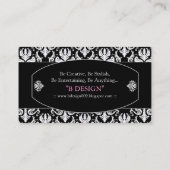 Cartes de visite noirs et blancs de concepteur (Dos)