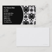 Cartes de visite noirs et blancs de damassé (Devant / Derrière)