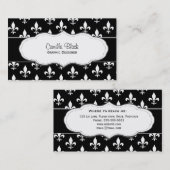Cartes de visite noirs et blancs de Fleur de Lis (Devant / Derrière)