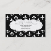 Cartes de visite noirs et blancs de Fleur de Lis (Dos)