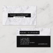 Cartes de visite noirs et blancs de marbre (Devant / Derrière)