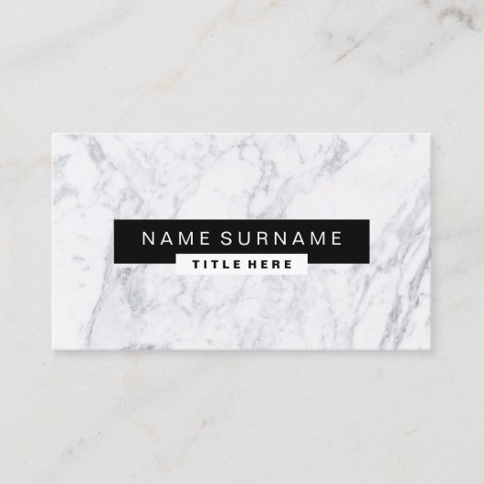 Cartes de visite noirs et blancs de marbre (Devant)