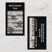 Cartes de visite noirs et blancs de pianiste (Devant / Derrière)