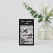 Cartes de visite noirs et blancs de pianiste (Debout devant)