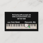 Cartes de visite noirs et blancs de pianiste (Dos)